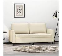 vidaxl Sofá de 2 plazas de cuero sintético color crema 140 cm