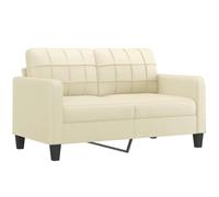 vidaXL Sofá de 2 plazas de Cuero sintético Color Crema 140 cm, sofá, sofá de Dos plazas, Asientos de salón, sofás, sofá tapizado, sofá de 2 Personas