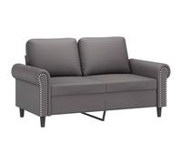 vidaXL Sofá de 2 plazas de Cuero sintético Gris 120 cm