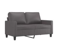 vidaXL Sofá de 2 Plazas, Silla con Reposabrazos Respaldo, Sillón de Descanso Televisión, Asiento Tapizado para Salón, Cuero Sintético Gris