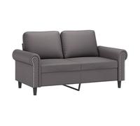 vidaXL Sofá de 2 Plazas, Sillón con Reposabrazos, Sofá Biplaza Tapizado, Asiento para Salón Oficina Dormitorio, Cuero Sintético Gris