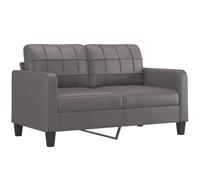vidaXL Sofá de 2 plazas de Cuero sintético Gris 140 cm, sofá, sofá de Dos plazas, Asientos de salón, sofás, sofá tapizado, sofá de 2 Personas
