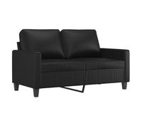 vidaXL Sofá 2 plazas – Tapizado con reposabrazos y respaldo para salón – Cuero sintético negro