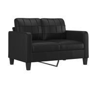 vidaXL Sofá de 2 plazas de Cuero sintético Negro 120 cm, sofá, sofá de Dos plazas, Asientos de salón, sofás, sofá tapizado, sofá de 2 Personas
