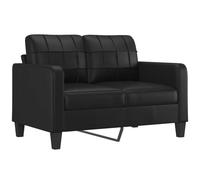 vidaXL Sofá de 2 plazas de Cuero sintético Negro 120 cm | Hecho para durar para el uso diario, tapicería que sacude las manchas y derrames, acolchado grueso para una máxima relajación