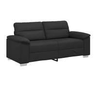 vidaXL Sofá de 2 plazas de Cuero sintético Negro 140 cm