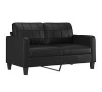 vidaXL Sofá de 2 plazas de Cuero sintético Negro 140 cm