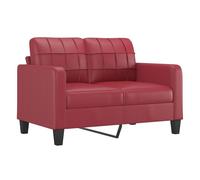 vidaXL Sofá de 2 plazas cuero sintético 120 cm Rojo vino