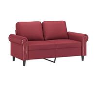 Vidaxl sofá de 2 plazas de cuero sintético rojo vino 120 cm