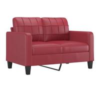 vidaXL Sofá de 2 plazas de Cuero sintético Rojo Vino 120 cm