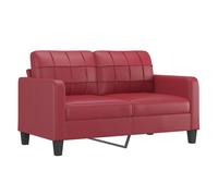 Vidaxl sofá de 2 plazas de cuero sintético rojo vino 140 cm