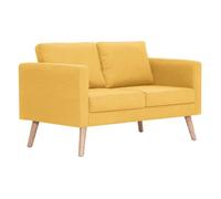 Vidaxl sofá de 2 plazas de tela amarillo