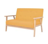 Vidaxl sofá de 2 plazas de tela amarillo