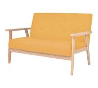 vidaxl Sofá de 2 plazas de tela amarillo