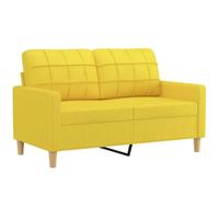 vidaXL Sofá de 2 plazas de Tela Amarillo Claro 120 cm