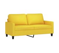 vidaXL Sofá de 2 Plazas Tapizado – Asiento, Respaldo y Reposabrazos Acolchados, Amarillo Claro