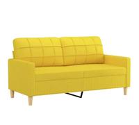 vidaXL Sofá de 2 plazas de Tela Amarillo Claro 140 cm
