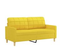 vidaXL Sofá de 2 plazas de Tela Amarillo Claro 140 cm