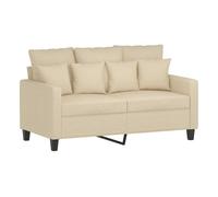 Vidaxl sofá de 2 plazas de tela color crema 120 cm