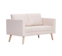 Vidaxl sofá de 2 plazas de tela color crema