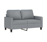 vidaXL Sofá de 2 Plazas, Asiento con Respaldo Reposabrazos Acolchados, Sofá Tapizado de Descanso, Sillón para Salón Hogar, Tela Gris Claro