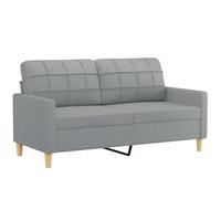 vidaXL Sofá de 2 plazas de Tela Gris Claro 140 cm, sofá, sofá tapizado, sofá de 2 Personas, sofás, sofá de salón, sofá de Dos Personas, sofá de Tela