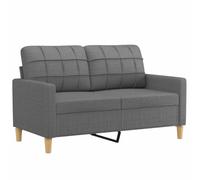 vidaXL Sofá de 2 plazas tapizado en tela gris oscuro 120 cm