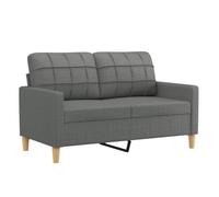 vidaXL Sofá de 2 plazas tapizado en tela gris oscuro 120 cm