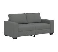 vidaxl Sofá de 2 plazas, sofá de tela de poliéster, color gris oscuro, ancho del asiento de 140 cm, moderno, para sala de estar, dormitorio y oficina