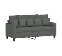 vidaXL Sofá de 2 Plazas, Asiento con Reposabrazos Respaldo, Sillón de Descanso Relax Televisión, Sofá Tapizado para Salón, Tela Gris Oscuro
