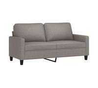 vidaXL Sofá 2 plazas tapizado – Asiento, respaldo y reposabrazos acolchados – Tela gris taupe
