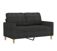 vidaXL Sofá de 2 plazas de Tela Negro 120 cm, sofá, sofá tapizado, sofá de 2 Personas, sofás, sofá de salón, sofá de Dos Personas, sofá de Tela