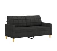 Vidaxl sofá de 2 plazas de tela negro 140 cm