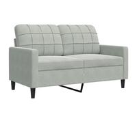 vidaXL Sofá de 2 plazas de Terciopelo Gris Claro 120 cm