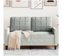 vidaxl Sofá de 2 plazas de terciopelo gris claro 120 cm