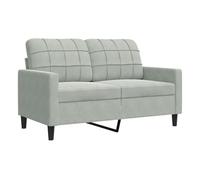 Vidaxl sofá de 2 plazas de terciopelo gris claro 120 cm