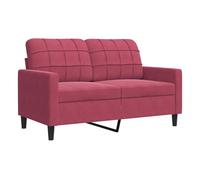 Vidaxl sofá de 2 plazas de terciopelo rojo tinto 120 cm