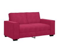 vidaXL Sofá de 2 plazas de Terciopelo Rojo Tinto 160x78x84 cm, sofá, sofá de Dos plazas, sofá de 2 plazas de Terciopelo, sofá de 2 plazas