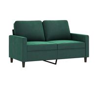 vidaXL Sofá de 2 Plazas, Sofá con Cojines Traseros, Sofá Tapizado de 2 Personas, Asiento Biplaza para Salón, Terciopelo Verde Oscuro