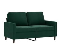 vidaXL Sofá de 2 Plazas, Sofá con Cojines Traseros, Sofá Tapizado de 2 Personas, Asiento Biplaza para Salón, Terciopelo Verde Oscuro