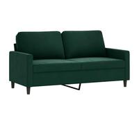 vidaXL Sofá de 2 plazas de Terciopelo Verde Oscuro 140 cm