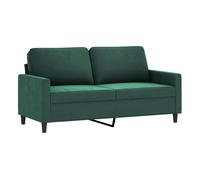 vidaXL Sofá de 2 Plazas, Sofá con Cojines Traseros, Sofá Tapizado de 2 Personas, Asiento Biplaza para Salón, Terciopelo Verde Oscuro