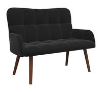 vidaXL Sofá de Dos Plazas Negro 115 x 61 x 87 cm Terciopelo, Sofá Elegante para Sala, loveseat Moderno de Terciopelo, Cama Espacios Chicos