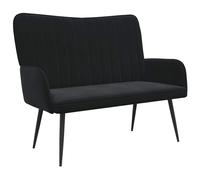 vidaXL Sofá de 2 Plazas Negro 115 x 61 x 87 cm Terciopelo