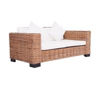 Vidaxl sofá de 2 plazas para jardín ratán natural