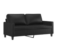 vidaXL Sofá de 2 Plazas, Silla con Reposabrazos Respaldo, Sillón de Descanso Televisión, Asiento Tapizado para Salón, Cuero Sintético Negro