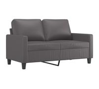 vidaXL Sofá de 2 Plazas, Silla con Reposabrazos Respaldo, Sillón de Descanso Televisión, Asiento Tapizado para Salón, Cuero Sintético Gris