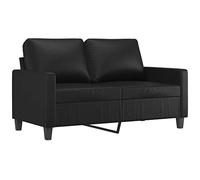vidaXL Sofá de 2 Plazas, Silla con Reposabrazos Respaldo, Sillón de Descanso Televisión, Asiento Tapizado para Salón, Cuero Sintético Negro