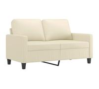 vidaXL Sofá de 2 Plazas, Silla con Reposabrazos Respaldo, Sillón de Descanso Televisión, Asiento Tapizado para Salón, Cuero Sintético Color Crema