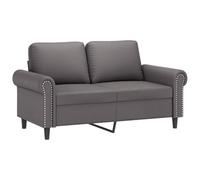 vidaXL Sofá de 2 Plazas, Sillón con Reposabrazos, Sofá Biplaza Tapizado, Asiento para Salón Oficina Dormitorio, Cuero Sintético Gris